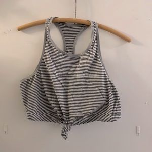 Aerie Chill Play Move striped built in bra racer back crop